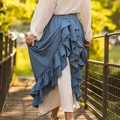 Punk Gotico Medievale Rinascimento Gonna Costume Cosplay Gonna lunga Tinta unita Costume Per donna Celtico Costumi da pirata Fantasia Halloween Carnevale Mascherata Carnevale Casual Quotidiano