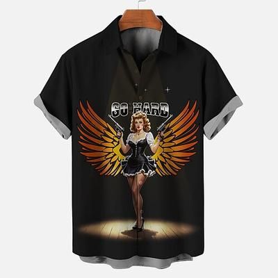 Blusa / Camicia Manifesto retrò Ragazza retrò Anni 1950 Retrò Vintage Grafico per Per uomo Adulti Stampa 3D per Mascherata Quotidiano Vacanza Feste