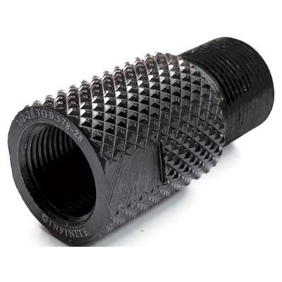 Infinite Product Solutions 1/2-28 - .578-28 RH Thread Adapter Black Knurled 1228-578-BS-K