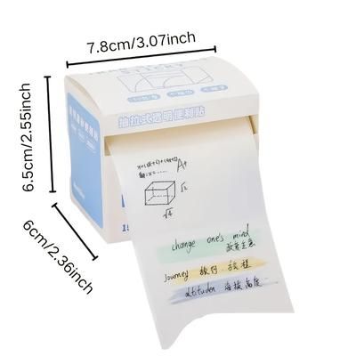 TEMU 150 Transparent Notes Pull-out Full Adhesive Quick-drying Stickers Simple Student High- Stickers Suitable For Office And School