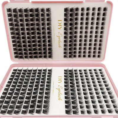 TEMU 1pc Diy Eyelash Extensions Kit - Individual Cluster Lashes, D , Multiple Lengths, Unscented, At Home Makeup Book