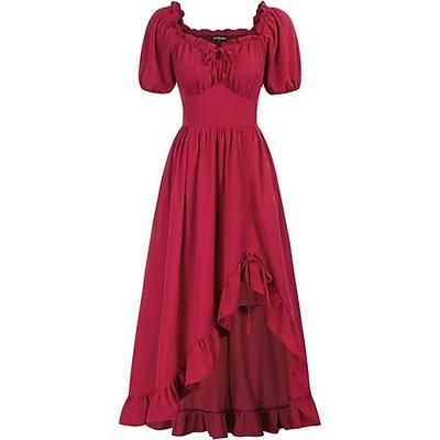 Retrò Vintage Medievale Rinascimento Abito celtico Vichingo Elfico Costume Per donna Celtico Costumi da pirata Fantasia Halloween Carnevale Mascherata LARP Adulti Vestito
