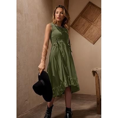 Punk Gotico Rinascimento Steampunk Vestito Strega Ragazza gotica Tinta unica Costume Per donna Fantasia Stile Steampunk Notte di Valpurga Halloween Carnevale Mascherata Casual Quotidiano Adulti