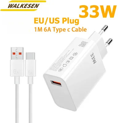Chargeur rapide USB 33W, adaptateur de chargeur de téléphone pour Xiaomi Redmi Huawei iPhone 16 Samsung, prise ue/US, chargeur mural rapide