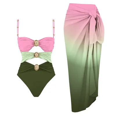 Nouveau maillot de bain une pièce creux avec couverture maillots de bain Sexy femmes épaules nues maillots de bain Patchwork maillot de bain body maillots de bain