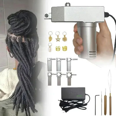 Upgrade Dreadlocks Machine with 6 Heads, Automatic Instant Dreadlock Machine for Locs Electric Handheld Portable Dreadlock Maker