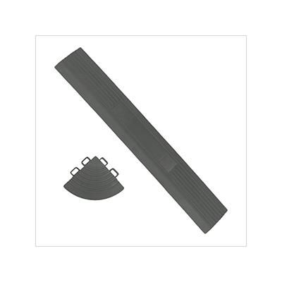 MonsterRax Grey Garage Floor Tiles Edge and Corner Kit (Male - Pegged)