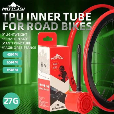 MOTSUV Road Bicycle Ultralight Bike 650CX2325283235 Inner Tube Cycling TPU Tire 40/60/80mm Length French Valve Inner Tube Parts