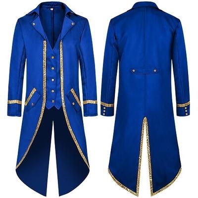 Retrò Vintage Rococò Medievale Cappotto Smoking Frac Costume Per uomo Reale Halloween Carnevale Feste LARP Fiera Rinascimentale Adulti Cappotto