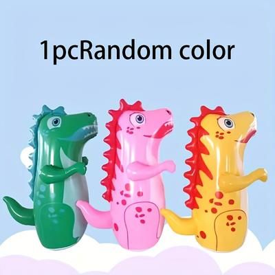TEMU Inflatable Dinosaur Tumbler Toy - Boxing Sports Item, Suitable For Teenagers, Parties And Gifts