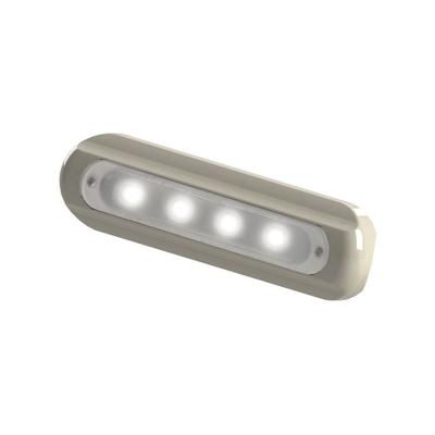 TACO Marine 4-LED Deck Light w/ White Housing Flat Mount F38-8800W-1