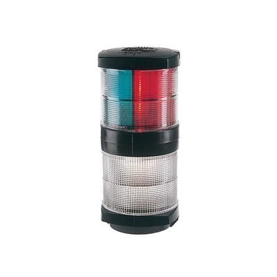 Hella Marine Incandescent Tri-Color Navigation Light/Anchor Navigation 12V LED Lamp w/ Housing 2nm Black 2984601
