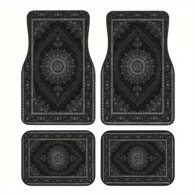 TEMU 4pcs Luxury European Pattern Car Mats - Protection For Cars And Suvs - Perfect Gift For Men And Women