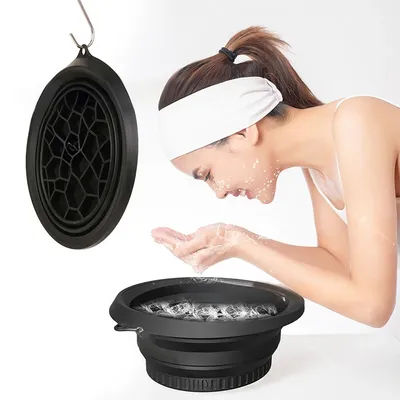 1 Pcs Large Foldable Silicone Bowl For Face Ice Bath And Home Skincare Routine Portable Face Dipping Bowl For Women And Girls