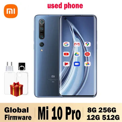 Global firmware Xiaomi 10 Pro Smarphone Mi 5G Snapdragon 865 108 MP Camera 4500mAh Battery Android Phone used phone