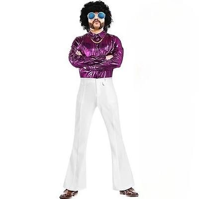 Retrò Vintage Anni '60 Hippie Blusa / Camicia Pantaloni a zampa d'elefante Pantaloni a zampa Hippie Costume Per uomo Halloween Carnevale Mascherata Festa serale Festival Musicale Addio al Nubilato