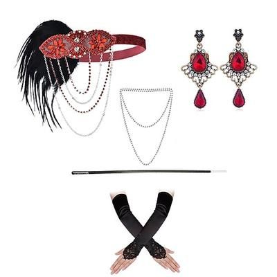 Anni 1920 Il grande Gatsby Fascia Flapper Il grande Gatsby Piuma Retrò Glitter scintillanti Cristallo / Strass Costume Per donna Carnevale San Valentino Mascherata Abbigliamento da sera Mascherata