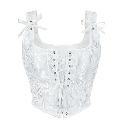 Retrò Vintage Medievale Rinascimento Corsetto Gilet Bustino Allacciato Floreale Jacquard Costume Per donna Celtico Fantasia Reale Natale Halloween Carnevale Feste Casual Quotidiano LARP Adulti