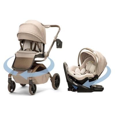 Maxi-Cosi Tana 360 + Peri 180 Rotating Infant Car Seat Travel System Bundle - Natural Heritage