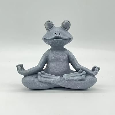 TEMU 1pc Rustic Yoga Frog Resin Statue - Meditative Garden Sculpture For Patio, Lawn & Outdoor Decor, Thanksgiving, Valentine's Day & Graduation Gifts, Zen Home Decor