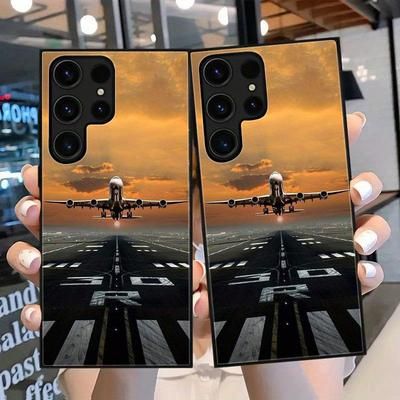 TEMU Plane Pattern Fashion Cool Popular Case For Samung For S21, S21 Ultra, S22, S22+, S22utra, S23/s23+/s23ultra, S24, S24 Plus, 24utra, Series Inclusive Protectiontempered Glass Phone Cover