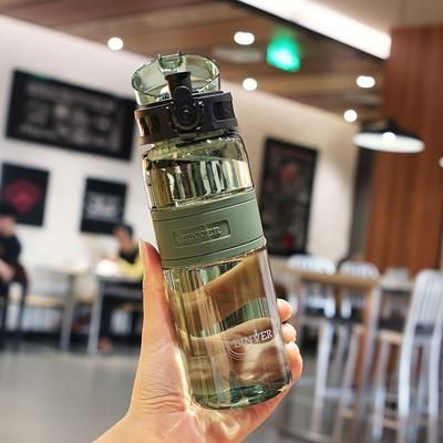 TEMU Water Bottle Sports Leakproof Plastic Fitness Gym Outdoor Kids 500ml Portable