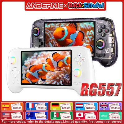 ANBERNIC RG557 Handheld Game Console 5.48'' AMOLED Android 14 5500mAH Bluetooth 5.3 Portable Video Game Player Dimensity 8300