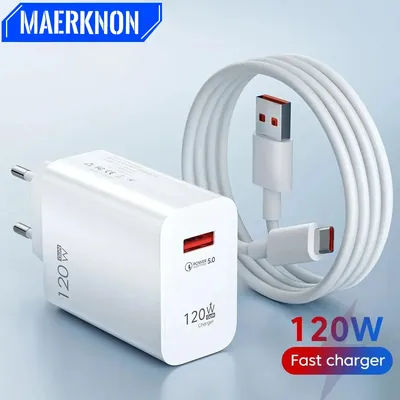 Chargeur USB GaN 120W Charge rapide 3.0 prise ue/US adaptateur de chargeur de téléphone fil de Type C pour iPhone Samsung Xiaomi Huawei chargeur rapide