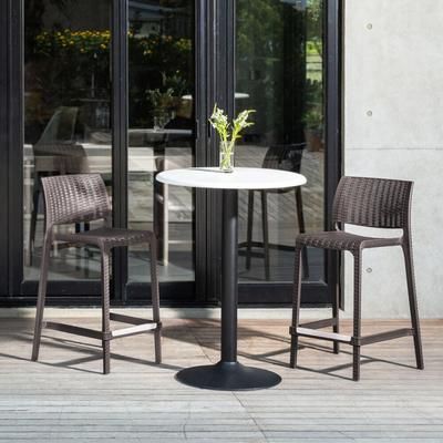 Set of 2 Rue Outdoor Stackable Counter Stool by Lagoon in Brown