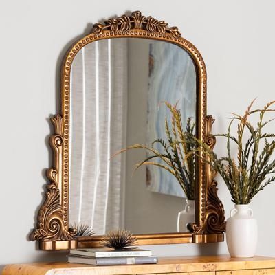 Baxton Studio Whitby Baroque Antique Goldleaf Accent Mirror by Baxton Studio in Antique Goldleaf (Size ONE SIZE)