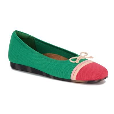 Wide Width Women's Noelle Knit Flat by Ros Hommerson in Green Multi Knit (Size 7 W)