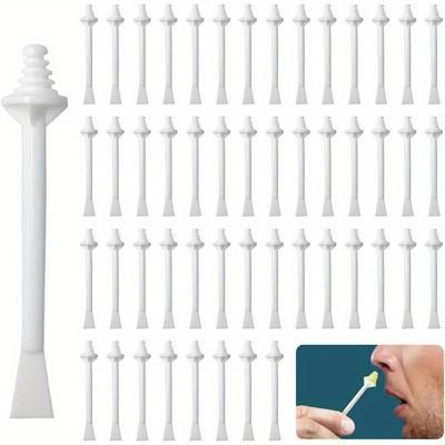 TEMU 50-pack Hair Removal Waxing Sticks For Men, Unscented Ear & Nose Wax Applicators, Multi-functional Plastic Wax Spatulas Eyebrow Shaping