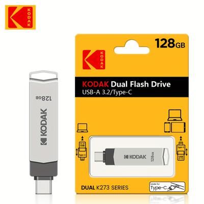TEMU Kodak 64gb/128gb/256gb Usb 3.2 Otg Flash Drive - Dual Usb-c & Usb-a Memory Stick With , For Macbooks, Tablets, Smartphones - Perfect Gift For Any Occasion