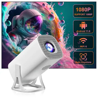 Salange S40 Smart Projector Android 11 1080P 4K Movie WiFi6 BT5.4 Allwinner H713 1280*720P Auto Keystone Outdoor Pocket Beamer