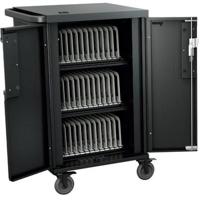 Bretford Corex Cart - 3 Shelf - 4 Casters - Steel - 29.5" X 26" X 44.5" - Black - For 45 Devices