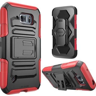 I-Blason Prime Carrying Case (Holster) Smartphone - Red - Impact Resistant, Shock Resistant - Silicone, Polycarbonate Body - Holster, Belt Clip