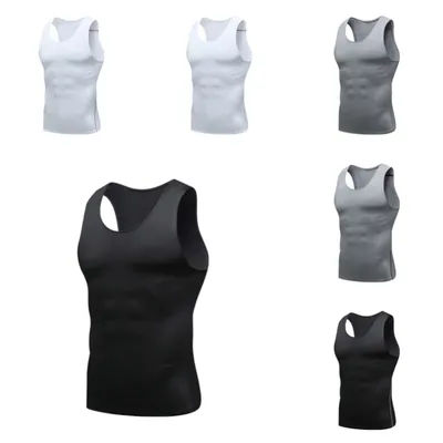 Compression Tank Top Men Gym Shirt Sleeveless Quick Dry Printing Sportswear Male Fitness Bodybuilding Vest Workout Muscle Top