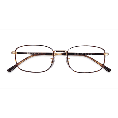 Unisex s rectangle Tortoise Metal Prescription eyeglasses - Eyebuydirect s Ray-Ban RB6533