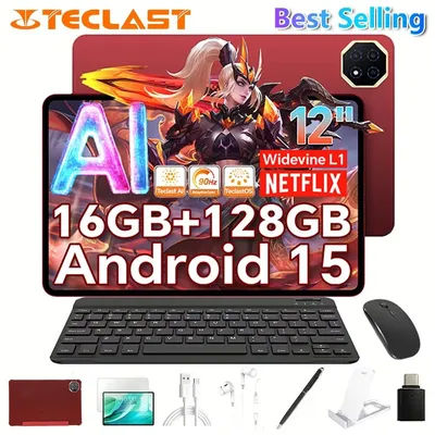 Teclast T60 AI Tablet (Allwinner A733 8-core 1.8GHz/6GB RAM/128GB ROM/1200*2000iPS TDDI/WIFI6/8000mAh/Type-C/13MP+5MP Android15)