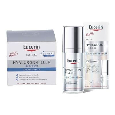 Eucerin Hyaluron-Filler Siero Epigenetico + Crema Notte 50 ml 1 pz Set