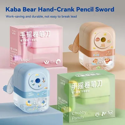 Macaron Colored Pencil Sharpener Student Hand-Crank Pencil Sharpener Large Diameter Drawing Stationery Cute School Supplies