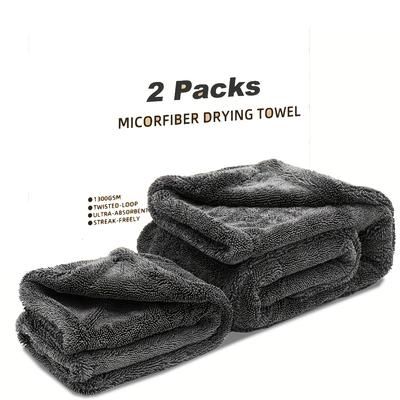 TEMU 2pcs Extra Large Microfiber Drying Towels For Cars, 1300 Gsm, Ultra Absorbent, No Lint, Scratch & Water Spots, 24x36 Inch + 16x16 Inch, Car Detailing, Car Wash Towels