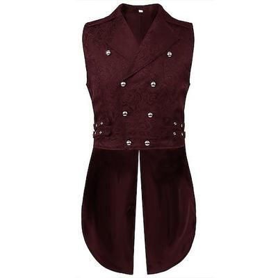 Punk Gotico Vittoriano Steampunk Gilet Principe Vampiro Doppiopetto Jacquard Costume Per uomo Reale Halloween Carnevale Performance LARP Fiera Rinascimentale Adulti Gilet