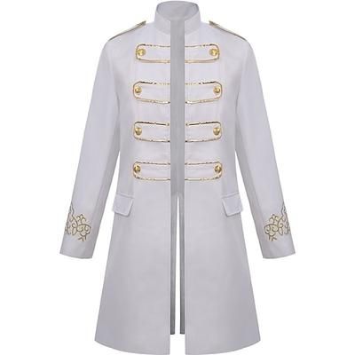 Punk Gotico Steampunk Stile militare Cappotto Abbigliamento esterno Ricamato Costume Per uomo Reale Halloween Carnevale Performance LARP Fiera Rinascimentale Adulti