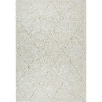 Tappeto Moderno Shaggy, Pelo Alto, Crema, 140 x 200 cm