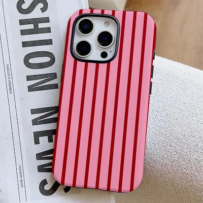 Red Stripe Phone Case for iPhone 16 15 14 13 12 11 X XS XR XSMAX 7 8 Pro Max Plus Luxury