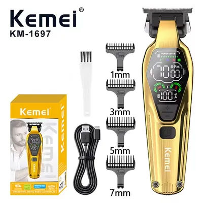 Kemei 1697 Professional Hair Cut Machine Hair Trimmers 9000 RPM 9W Hair Clipper Adjustable Clippers Rechargeable Trimmer for Men