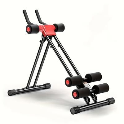 TEMU Adjustable Home Ab Muscle Trainer - Full Body & Training Device, Foldable Design For , Stainless Steel, Non-electronic, Without Battery