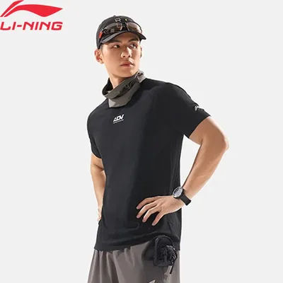Li-Ning Men Running T-Shirt AT._BACTERIA Regular Fit Crew Neck Comfortable Reflective LiNing Sports Short Sleeve Tee Top ATSV085