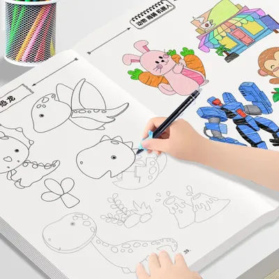 Interesting sketching manuals, drawing books: graffiti and coloring books, children's education art and handicraft sketchbooks